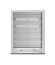 New Edge Blinds 50mm Slat Grey Grained Faux Wood Venetian Blind With Strings 150cm Drop - Size: 45 cm - thumbnail 1