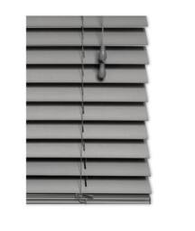 New Edge Blinds 50mm Slat Grey Grained Faux Wood Venetian Blind With Strings 150cm Drop - Size: 45 cm - thumbnail 2