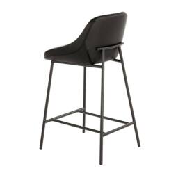 Angel Cerda Grey Fabric Seat & Black Leatherette Back Stool - thumbnail 7