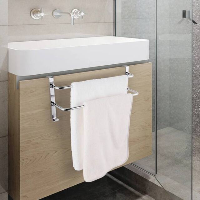 EONLION Double Towel Rail Racks Holder Over in Silver - image 1