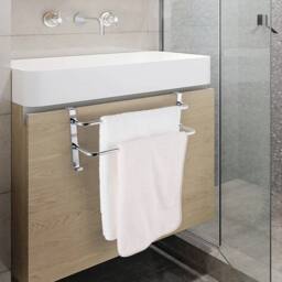 EONLION Double Towel Rail Racks Holder Over in Silver