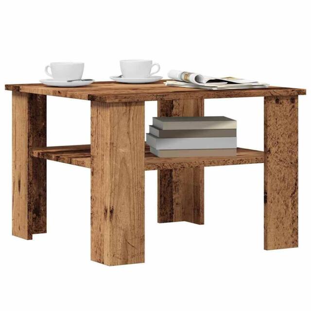 Berkfield Home Coffee Table Old Wood 60x60x42 cm Engineered Wood in Brown - Size: 60 x 60 x 42 cm - image 1