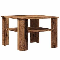 Berkfield Home Coffee Table Old Wood 60x60x42 cm Engineered Wood in Brown - Size: 60 x 60 x 42 cm - thumbnail 6