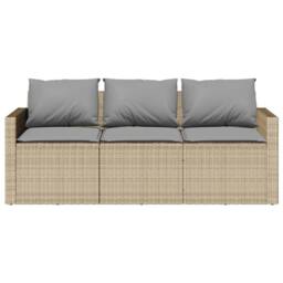 Berkfield Home 2 Piece Garden Dining Set with Cushions Beige Poly Rattan - thumbnail 6
