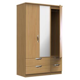 Ready Assembled 2 U Holborn Triple 2 Drawer Mirror + Drawer Wardrobe (Ready Assembled) in Brown - thumbnail 6