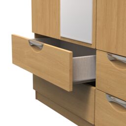 Ready Assembled 2 U Holborn Triple 2 Drawer Mirror + Drawer Wardrobe (Ready Assembled) in Brown - thumbnail 7