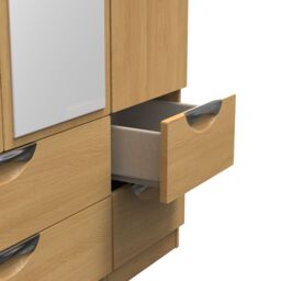 Ready Assembled 2 U Holborn Triple 2 Drawer Mirror + Drawer Wardrobe (Ready Assembled) in Brown - thumbnail 8