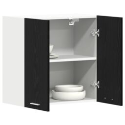 Berkfield Home Black Oak Hanging Cabinet 60x31x60 cm Made of Engineered Wood - Size: 60 x 31 x 60 cm - thumbnail 3