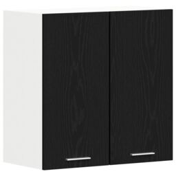 Berkfield Home Black Oak Hanging Cabinet 60x31x60 cm Made of Engineered Wood - Size: 60 x 31 x 60 cm - thumbnail 2