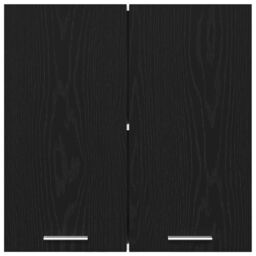 Berkfield Home Black Oak Hanging Cabinet 60x31x60 cm Made of Engineered Wood - Size: 60 x 31 x 60 cm - thumbnail 7