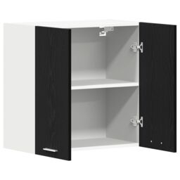 Berkfield Home Black Oak Hanging Cabinet 60x31x60 cm Made of Engineered Wood - Size: 60 x 31 x 60 cm - thumbnail 5