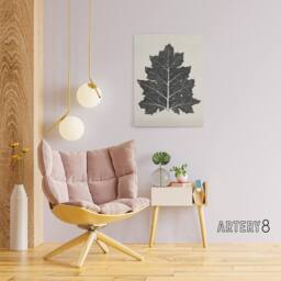 "Artery8 Black & White Leaf Drawing Owen Jones Vintage Canvas Wall Art in Beige - Size: W18"" x H24""" - thumbnail 3