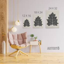 "Artery8 Black & White Leaf Drawing Owen Jones Vintage Canvas Wall Art in Beige - Size: W18"" x H24""" - thumbnail 4