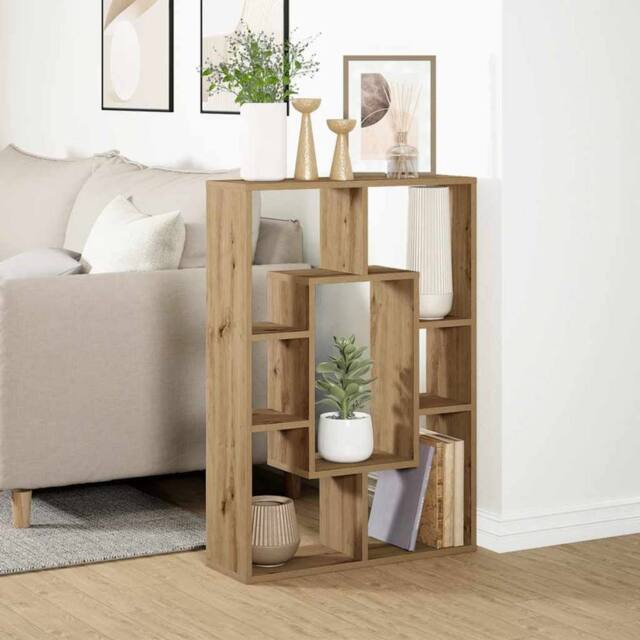 Berkfield Home Durable Bookcase Artisian Oak 63x20x90 cm Engineered Wood in Brown - Size: 63 x 20 x 90 cm - image 1