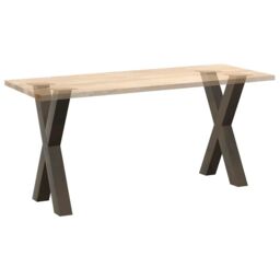 Berkfield Home Dining Table Legs X-Shaped 2 pcs Natural Steel 50x(72-73) cm Steel in Brown - thumbnail 8