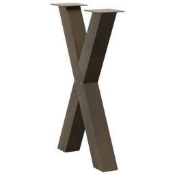 Berkfield Home Dining Table Legs X-Shaped 2 pcs Natural Steel 50x(72-73) cm Steel in Brown - thumbnail 4