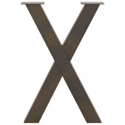 Berkfield Home Dining Table Legs X-Shaped 2 pcs Natural Steel 50x(72-73) cm Steel in Brown - thumbnail 5