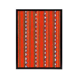 "Artery8 Red Geometric Textile Pattern Framed Canvas Wall Art Print Furuya Korin - Size: W24"" x H32""" - thumbnail 1