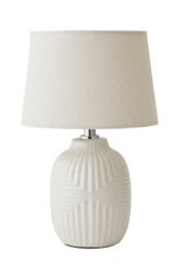 ValueLights Harrison Taper Shade White Geo Rib Pattern Gloss Table Lamp with Bulb - Size: Medium - thumbnail 6
