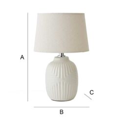 ValueLights Harrison Taper Shade White Geo Rib Pattern Gloss Table Lamp with Bulb - Size: Medium - thumbnail 7