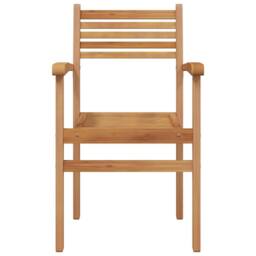 Berkfield Home Garden Stacking Chairs 6 pcs Brown 55.5 x 55.5 x 90 cm - thumbnail 5