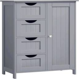 VOGREX 4 Drawer 1 Door Grey Bathroom Wood Cabinet Storage