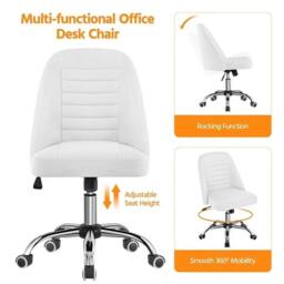 SPETLEK Office Chair Armless Computer Chair in White - thumbnail 4