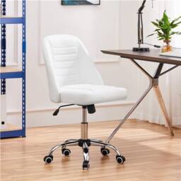 SPETLEK Office Chair Armless Computer Chair in White - thumbnail 6