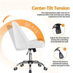 SPETLEK Office Chair Armless Computer Chair in White - thumbnail 3