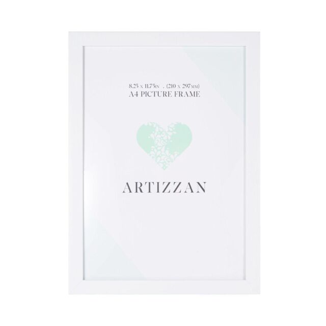 Happy Homewares Modern & Chic Mat White Wood Effect A4 Certificate Frame for Wall or Table - image 1