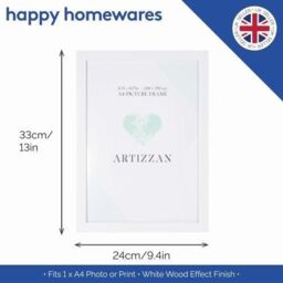 Happy Homewares Modern & Chic Mat White Wood Effect A4 Certificate Frame for Wall or Table - thumbnail 6