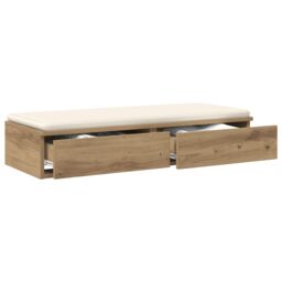 Berkfield Home Bed Drawers in Artisan Oak - 75x36.5x16.5 cm - Made from Engineered Wood in Brown - thumbnail 3