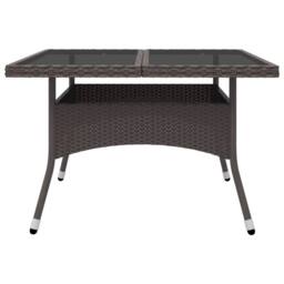 Berkfield Home 9 Piece Garden Dining Set Poly Rattan & Tempered Glass Brown - thumbnail 8