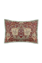 Morris & Co 'Honeysuckle & Tulip' Cotton Duvet Cover Set in Dark Red - Size: King - thumbnail 4