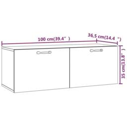 Berkfield Home Wall Cabinet Smoked Oak 100x36.5x35 cm Engineered Wood in Brown - thumbnail 9
