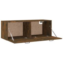 Berkfield Home Wall Cabinet Smoked Oak 100x36.5x35 cm Engineered Wood in Brown - thumbnail 7