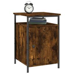 Berkfield Home Durable Bedside Cabinet Smoked Oak 40x42x60 cm Engineered Wood in Brown - Size: 40 x 42 x 60 cm - thumbnail 1