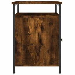 Berkfield Home Durable Bedside Cabinet Smoked Oak 40x42x60 cm Engineered Wood in Brown - Size: 40 x 42 x 60 cm - thumbnail 7