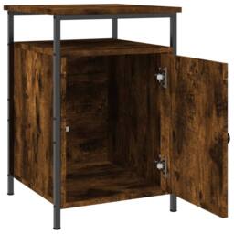 Berkfield Home Durable Bedside Cabinet Smoked Oak 40x42x60 cm Engineered Wood in Brown - Size: 40 x 42 x 60 cm - thumbnail 5