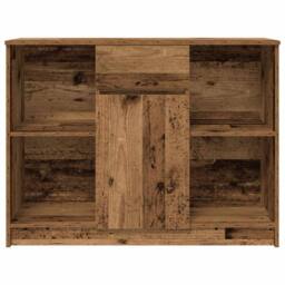 Berkfield Home Sideboard with Drawer Old Wood 101x35x76 cm Engineered Wood in Brown - Size: 101 x 35 x 76 cm - thumbnail 6