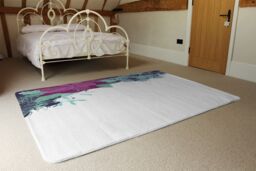 Benjamin Tate Design Purple & Blue Flowers Rug in Natural - Size: Large - thumbnail 3