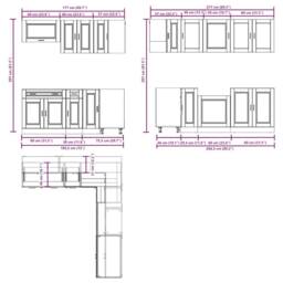 Berkfield Home 11 Piece Kitchen Cabinet Set Porto Artisan Oak Engineered Wood in Brown - thumbnail 8
