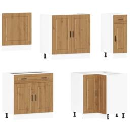 Berkfield Home 11 Piece Kitchen Cabinet Set Porto Artisan Oak Engineered Wood in Brown - thumbnail 4