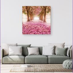 Warren Reed - Designer Pink Flower Tree Tunnel Canvas - Size: w40 inch x h40 inch - thumbnail 4