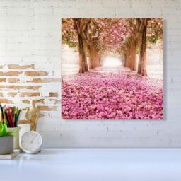 Warren Reed - Designer Pink Flower Tree Tunnel Canvas - Size: w40 inch x h40 inch - thumbnail 2