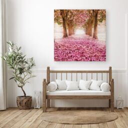 Warren Reed - Designer Pink Flower Tree Tunnel Canvas - Size: w40 inch x h40 inch - thumbnail 3