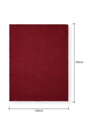 BHS Teddy Bear Fleece Throw in Red - thumbnail 3