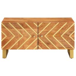 Berkfield Home Coffee Table Brown & Black 80x50x40 cm Solid Wood Mango - Size: 80 x 50 x 40 cm - thumbnail 4