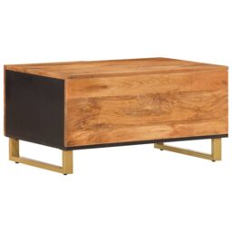 Berkfield Home Coffee Table Brown & Black 80x50x40 cm Solid Wood Mango - Size: 80 x 50 x 40 cm - thumbnail 6
