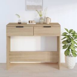Berkfield Home Decorative Console Table Sonoma Oak 90x36x75 cm Engineered Wood in Light Tan - Size: 90 x 36 x 75 cm